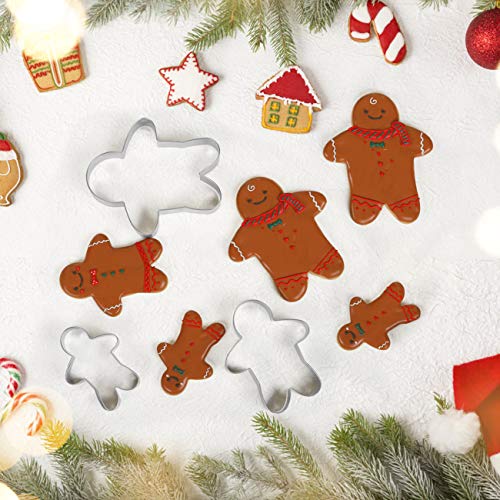 GWHOLE 3 Piezas Moldes Galletas Niño de Jengibre Navidad Cortadores Pan Muñeco de Jengibre de Acero Inoxidable para Navidad Cookies, Chuches, Fondant, Chocolate