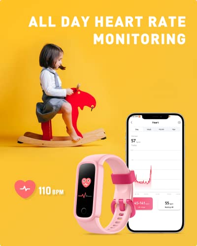 Gydom Pulsera Actividad Inteligente para Niños Niñas Reloj Inteligente con Cuenta Familiar 50 Esferas Diferente IP68 Impermeable Smartwatch con Pulsómetros Monitor de Sueño Deportivo Pulsera Podómetro