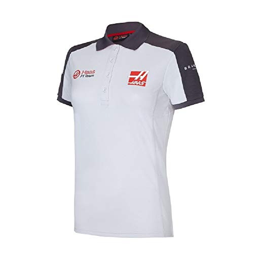 Haas F1 Team - Polo para mujer, color blanco y gris