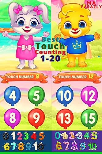 Habsun Learn with Ideal Fun Best Touch Counting 1-20 Pictures Images Beginners School Kids Ages 3-6 Years Size 6x9 In - Multi Colors: Retro Inspirational ... Kids Boys Girls Cartoons (English Edition)