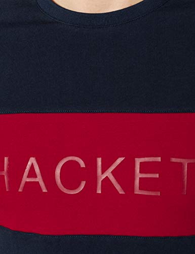 Hackett London Fine JSY PNL Multi Camiseta, 5dcazul Marino/Rojo, S para Hombre