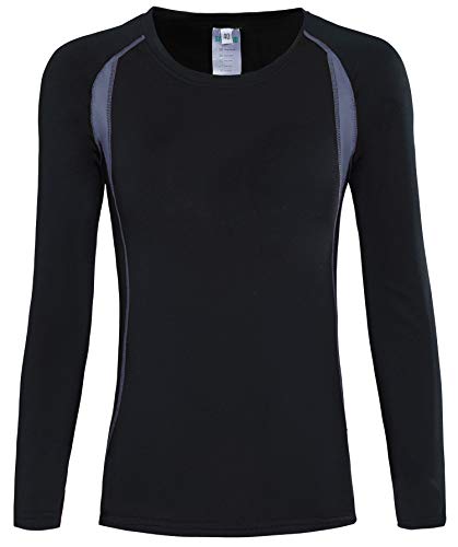 HAINES Ropa Interior Térmica Esqui Mujer Ropa Térmica Interior para Running Montaña Ciclismo Fitness Negro Gr.38