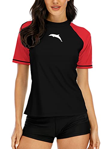 Halcurt Rash Guard UV UPF 50+ Bañador de Manga Corta para Mujer