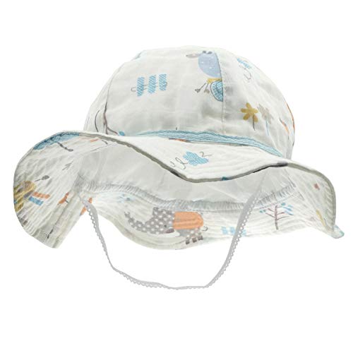 Happy Cherry - Sombrero Pescador de Protección Solar para Niños Niñas Bebé Gorro de Sol Cartoon para Playa Viajes Vacaciones Hat Lindo para Primavera Verano Algodón - Blanco - 48cm(10-18 Meses)