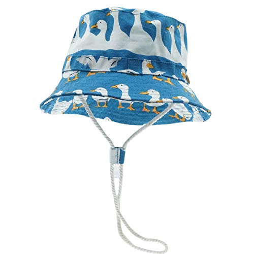 Happy Cherry - Sombrero Pescador para Bebé Niños Niñas Verano Infantil Gorra Protectora del Sol Cartoon para Playa Vacaciones Bucket Hat Estampado de Pato Azul - 48cm(10-18 Meses)