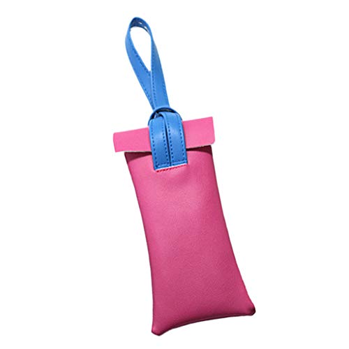 harayaa Estuche para Anteojos de Cuero de Viaje Estuche Protector para Gafas Estuche para Maquillaje - Rosa roja, 18.5 x 8.5cm