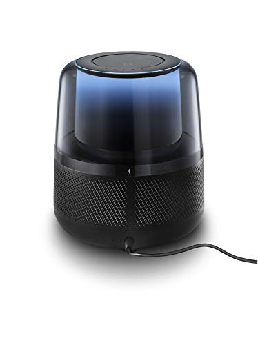 Harman Kardon Allure - Altavoz inteligente de cable, con sonido estéreo de 360 grados, luces de ambiente y Alexa integrada, negro