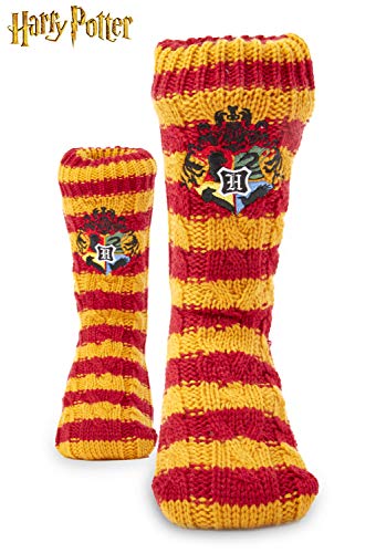 Harry Potter Calcetines Antideslizantes Mujer Con Forro Polar, Zapatillas de Casa Punto Invierno, Calcetín Mujer Grueso Lana, Accesorios Harry Potter Regalos Para Niños Niñas Mujeres Hombres