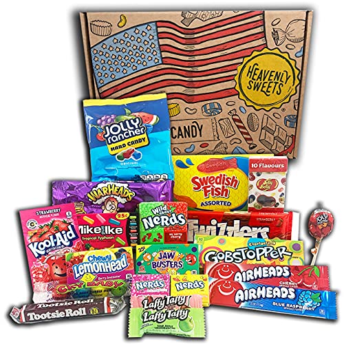 Heavenly Sweets American Caja de bocadillos y dulces 100% vegetariana - Juego de marcas clásicas de EE. UU., Deliciosos dulces, regalo para niños, adultos - Rellenos de Pascua - 20 dulces