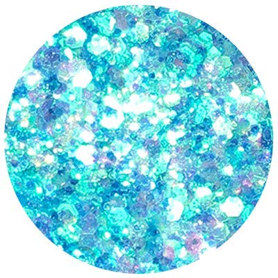 Hemway sirena mezcla azul del brillo Chunky Multi Propósito polvo del polvo de Arte y Artesanía del vidrio de vino Decoración bodas flores cosmética facial Eyel 10 g de la muestra