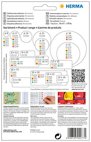 Herma 2277 - Etiquetas de cierre, diámetro 32 mm, redondo, 240 unidades, color transparente