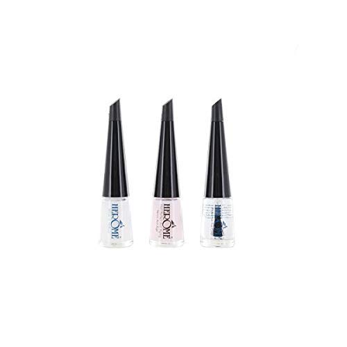 Herome - Set de Manicura Francesa Rosa Fresco Tamaño Viaje, 3 x 4 ml | Kit Esmalte Manicura Francesa, Fórmula Fortalecedora Máxima Protección ante Desgarro, Uñas más Suaves