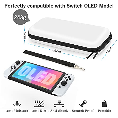 HEYSTOP Funda para Nintendo Switch OLED Modelo, Accesorio para Switch OLED, Estuche para Switch OLED Model con Carcasa Switch OLED, Protector de Pantalla y Tapas de Agarre para Pulgar