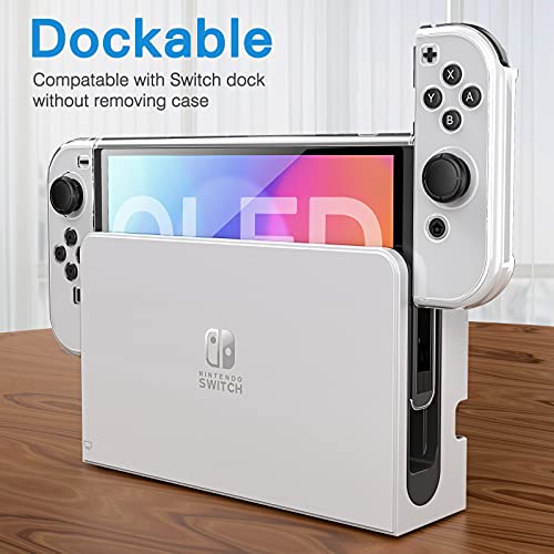 HEYSTOP Funda para Nintendo Switch OLED Modelo, Accesorio para Switch OLED, Estuche para Switch OLED Model con Carcasa Switch OLED, Protector de Pantalla y Tapas de Agarre para Pulgar