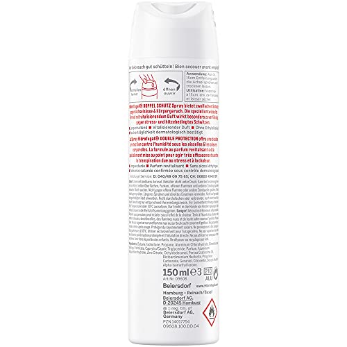 Hidrofugal - Spray de protección doble (150 ml), fuerte antitranspirante, protección contra el estrés y el calor, desodorante en spray para una fuerte protección sin alcohol etílico