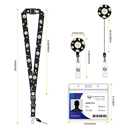 HIFOT Colgantes de Tarjetas de Identificación con cordón de Cuello, Extensible Portatarjetas con clip de seguridad Para Personal, Estudiantes, Exposiciones