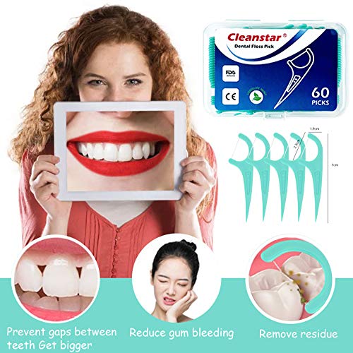 Hilo dental 360 Piezas,hilo dental menta frasca Palillos de hilo dental Plástico con estuches portátiles perfectos para la familia,hotel,viajes