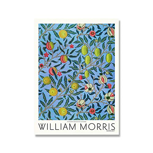 HNZKly William Morris Pintura Moda Flores Planta Poster William Morris Flor Planta Pared Arte Lienzo Arte Impresiones Vogue Living Habitación Decoracion 30x40cmx6 / Sin Marco Q61