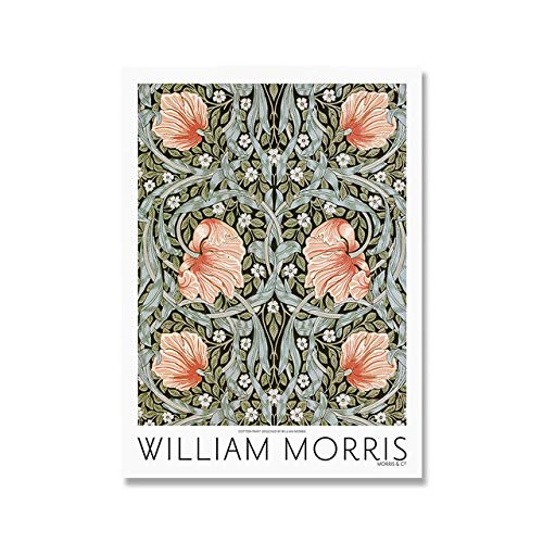 HNZKly William Morris Pintura Moda Flores Planta Poster William Morris Flor Planta Pared Arte Lienzo Arte Impresiones Vogue Living Habitación Decoracion 30x40cmx6 / Sin Marco Q61