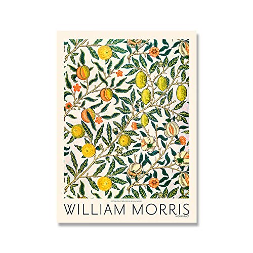 HNZKly William Morris Pintura Moda Flores Planta Poster William Morris Flor Planta Pared Arte Lienzo Arte Impresiones Vogue Living Habitación Decoracion 30x40cmx6 / Sin Marco Q61