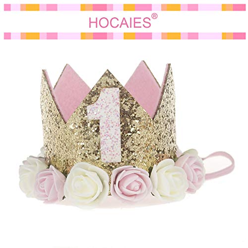 Hocaies Niñas Diadema de corona, princesa Venda, Accesorios para cabello diadema corona para Cabritos cumpleaños headwear Decoración de Fiesta de Cumpleaños de Bebé (05)