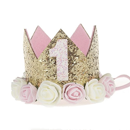 Hocaies Niñas Diadema de corona, princesa Venda, Accesorios para cabello diadema corona para Cabritos cumpleaños headwear Decoración de Fiesta de Cumpleaños de Bebé (05)