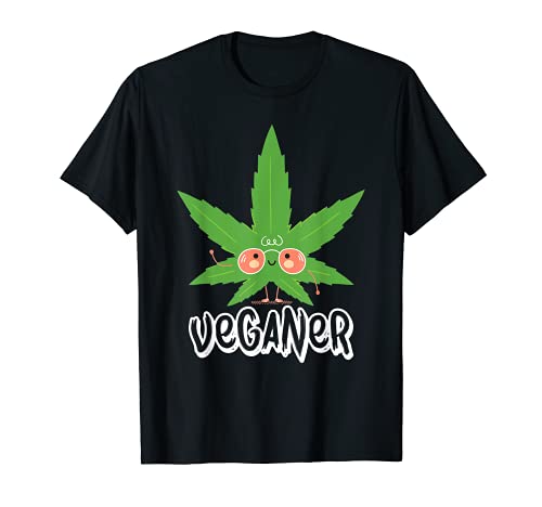 Hoja de cáñamo vegano con gafas Camiseta