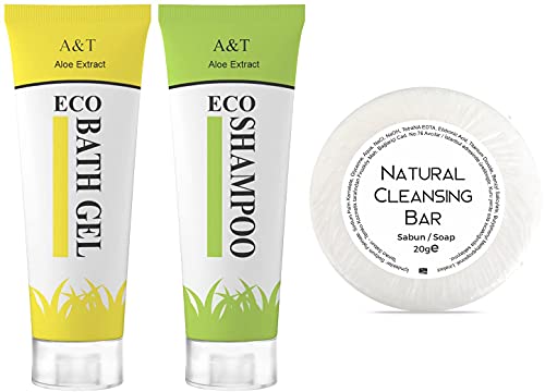 Hotel ECO Artículos de tocador Amenities Baño de bienvenida Pack champú, gel de ducha y jabón 300 artículos de A&T