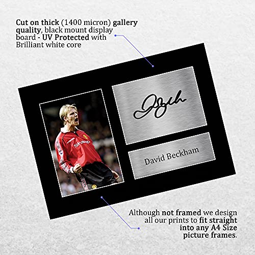 HWC Trading David Beckham A4 Sin Marco Regalo De Visualización De Fotos De Impresión De Imagen Impresa Autógrafo Firmado Por Manchester United Los Aficionados Al Fútbol