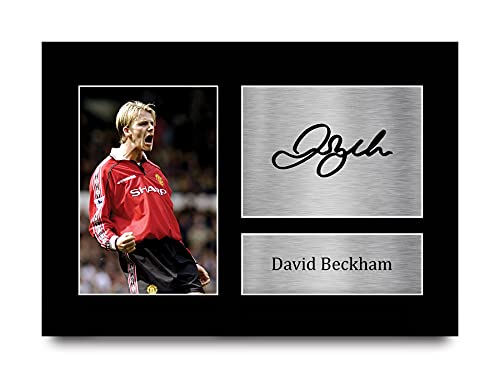 HWC Trading David Beckham A4 Sin Marco Regalo De Visualización De Fotos De Impresión De Imagen Impresa Autógrafo Firmado Por Manchester United Los Aficionados Al Fútbol