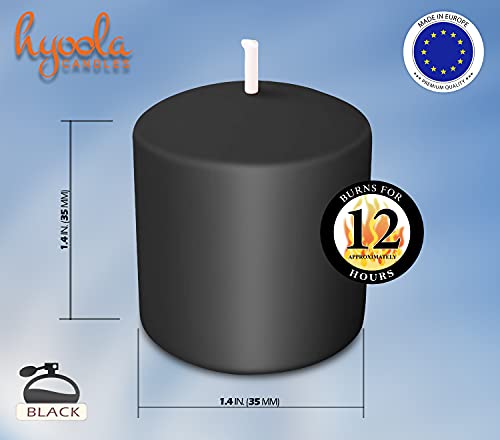 Hyoola Velas Votivas con Perfume - Velas Perfumadas con Aroma a Negro - 12 Horas de Combustión - Pack de 9 Velas Aromáticas - Hechas en Europa