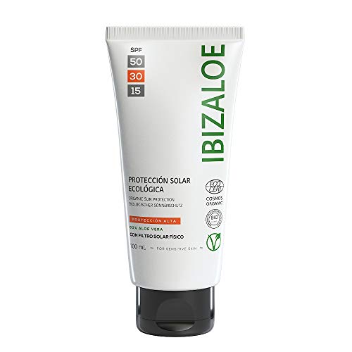 IBIZALOE Protección Solar SPF 30 | Crema Solar | Ecológica | Filtro Solar Físico | Aloe Vera | 100ml