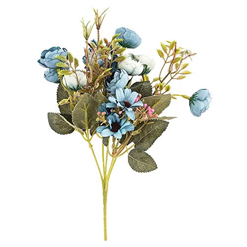 Ideen mit Herz - Ramo de flores artificial con flores y colores variados, 28 cm de alto, flores de diámetro aprox. 3-4 cm