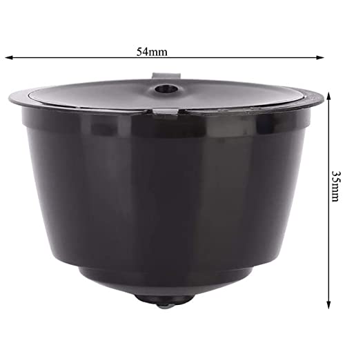 ILamourCar 3 Piezas Cápsulas Filtros de Café, Cápsula de Café Recargable Reutilizable para Cafetera Dolce Gusto, con 1 Cepillo de Limpieza y 1 Cuchara de Plástico (Negro)