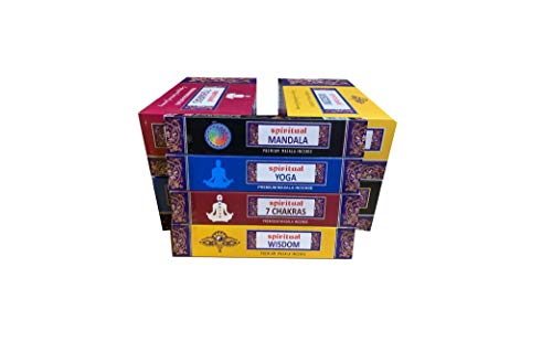 Incienso Surtido Durga Spiritual - Mandala - Yoga - 7 Chakras - Wisdom - 4 Cajas x 15g -