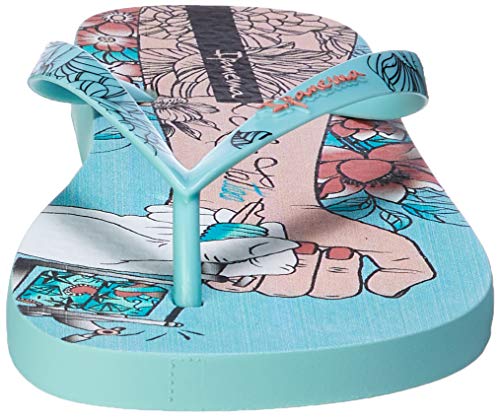 Ipanema SEM Igual Tattoo Fem, Chanclas Mujer, Green/Green/Pink, 38 EU