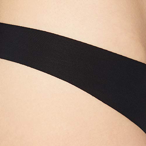 Iris & Lilly Calzoncillo Tanga de Microfibra Mujer, Pack de 5, Negro (Black), M, Label: M