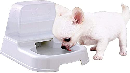 Iris Ohyama, Dispensador de agua para 2 L, regulador de suministro de agua, sin desbordamiento con sistema anti-goteo, para perro & gato - Pet Water Feeder J-200 - Blanco