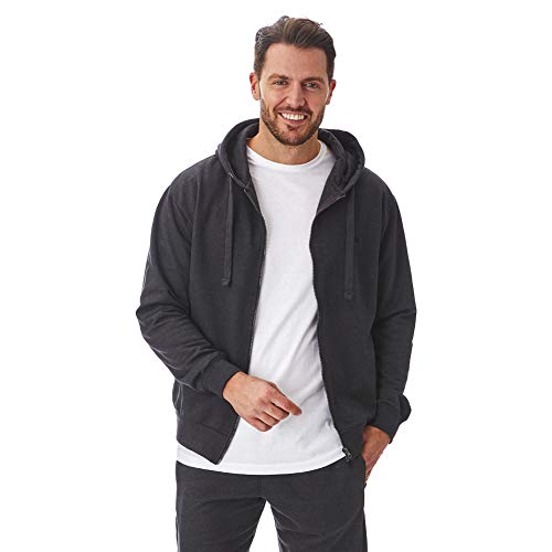 Iron Mountain Rigenerata morbido Pile Zip Hoody Hooded Sweatshirt, Charcoal Marl, Medio Mens