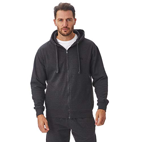 Iron Mountain Rigenerata morbido Pile Zip Hoody Hooded Sweatshirt, Charcoal Marl, Medio Mens