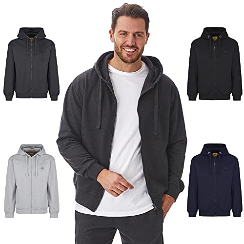 Iron Mountain Rigenerata morbido Pile Zip Hoody Hooded Sweatshirt, Charcoal Marl, Medio Mens