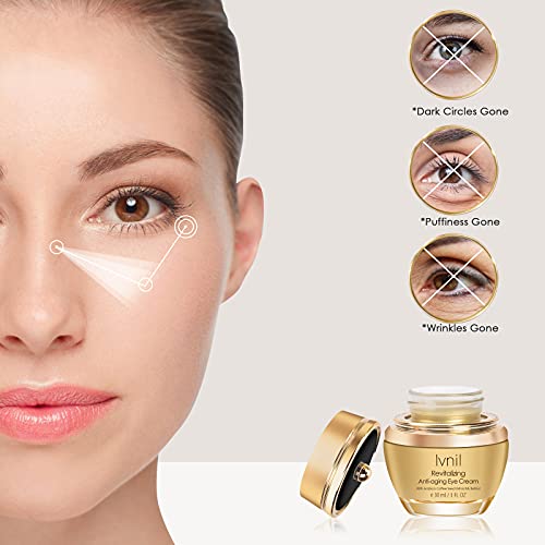 Ivnil Retinol Crema para los ojos Eye Cream Contiene Ácido Hialurónico Antiarrugas-Corrector para Evitar la Caída de los Párpados-30ml