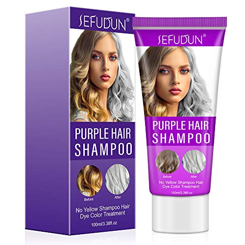 J TOHLO Purple Shampoo Blonde Shampoo Puede Eliminar el Tono Amarillo Cobrizo y Aclarar el Rubio Platino Dorado Gris Ahumado Plata y Ceniza De Parabenos Tinte Para el Cabello Sin Sulfato