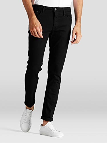 JACK & JONES Jjiglenn JJFELIX Am 046 50 SPS Noos Vaqueros slim, Negro (Black Denim), 36W / 32L para Hombre