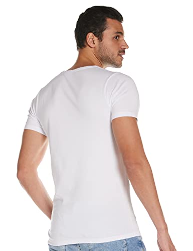 Jack & Jones Jones - Camiseta de manga corta con cuello redondo para hombre, color blanco (optical white), talla L