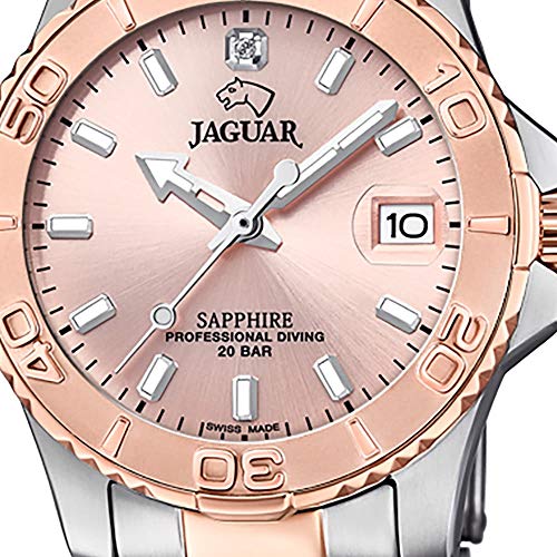 JAGUAR Reloj Modelo J871/4 de la colección Woman, Caja de 34 mm Rosa con Correa Acero-Bronce para señora