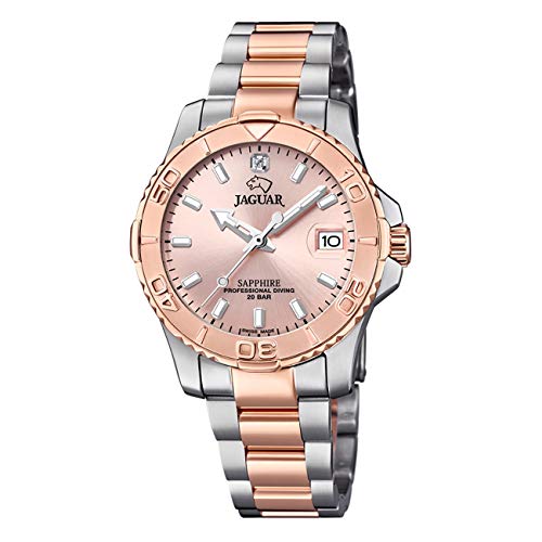 JAGUAR Reloj Modelo J871/4 de la colección Woman, Caja de 34 mm Rosa con Correa Acero-Bronce para señora