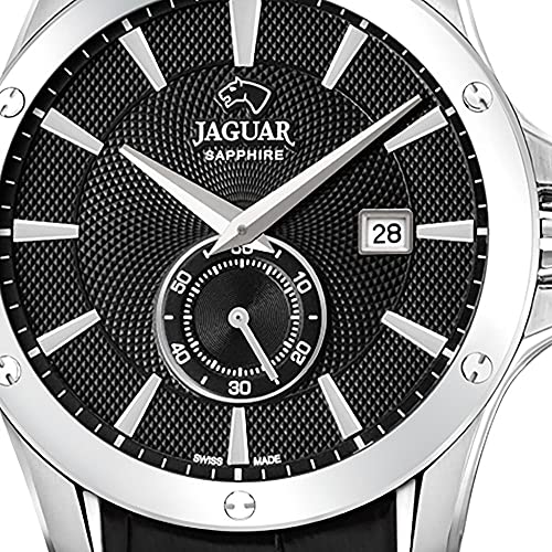 JAGUAR Reloj Modelo J878/4 de la colección ACAMAR, Caja de 44 mm Correa de Piel Negro para Caballero