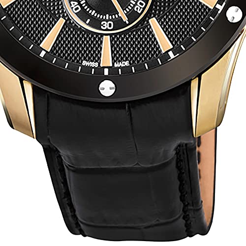 JAGUAR Reloj Modelo J881/1 de la colección ACAMAR, Caja de 44 mm Correa de Piel Negro para Caballero