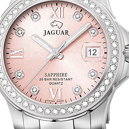 JAGUAR Reloj Modelo J892/2 de la colección Woman, Caja de 34,5 mm Rosa con Correa de Acero para señora